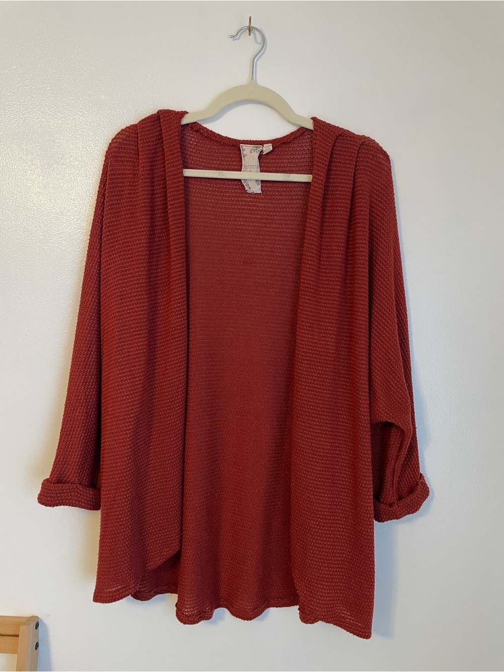 Blu pepper red orange long cardigan size small